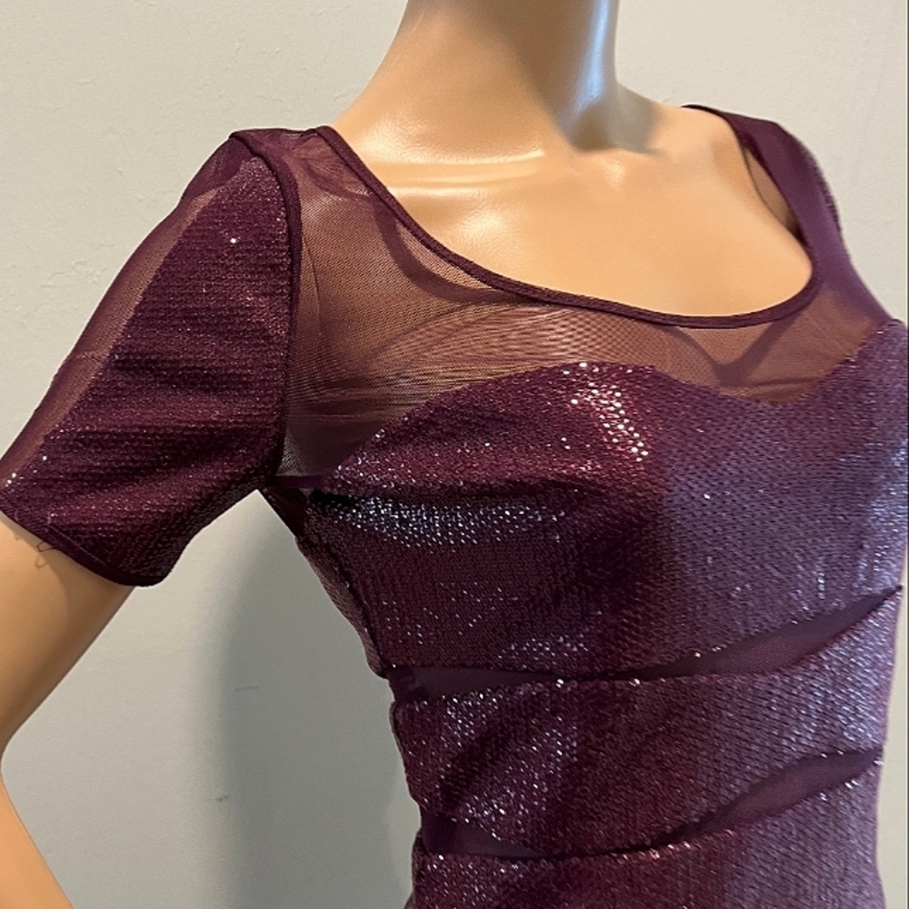 BCBGMaxAzria Gorgeous‎ "Barlow" Mini Dress in Eggplant Sequins  Size Mediu… - Picture 4 of 16